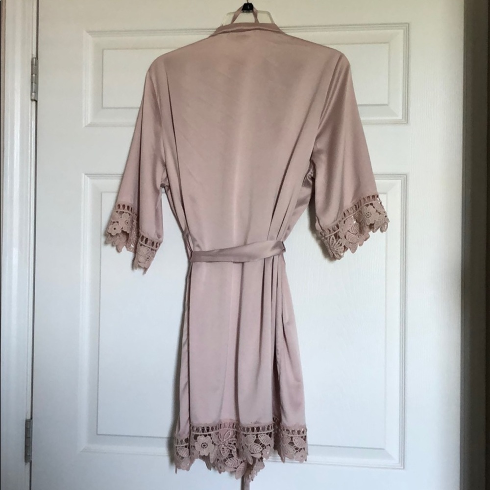 Blush Satin Robe - Picture 2 of 2